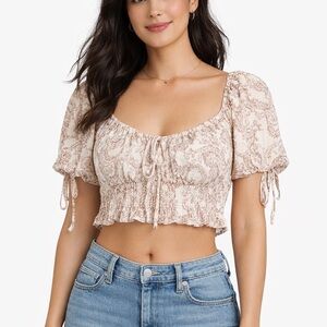Cropped paisley top